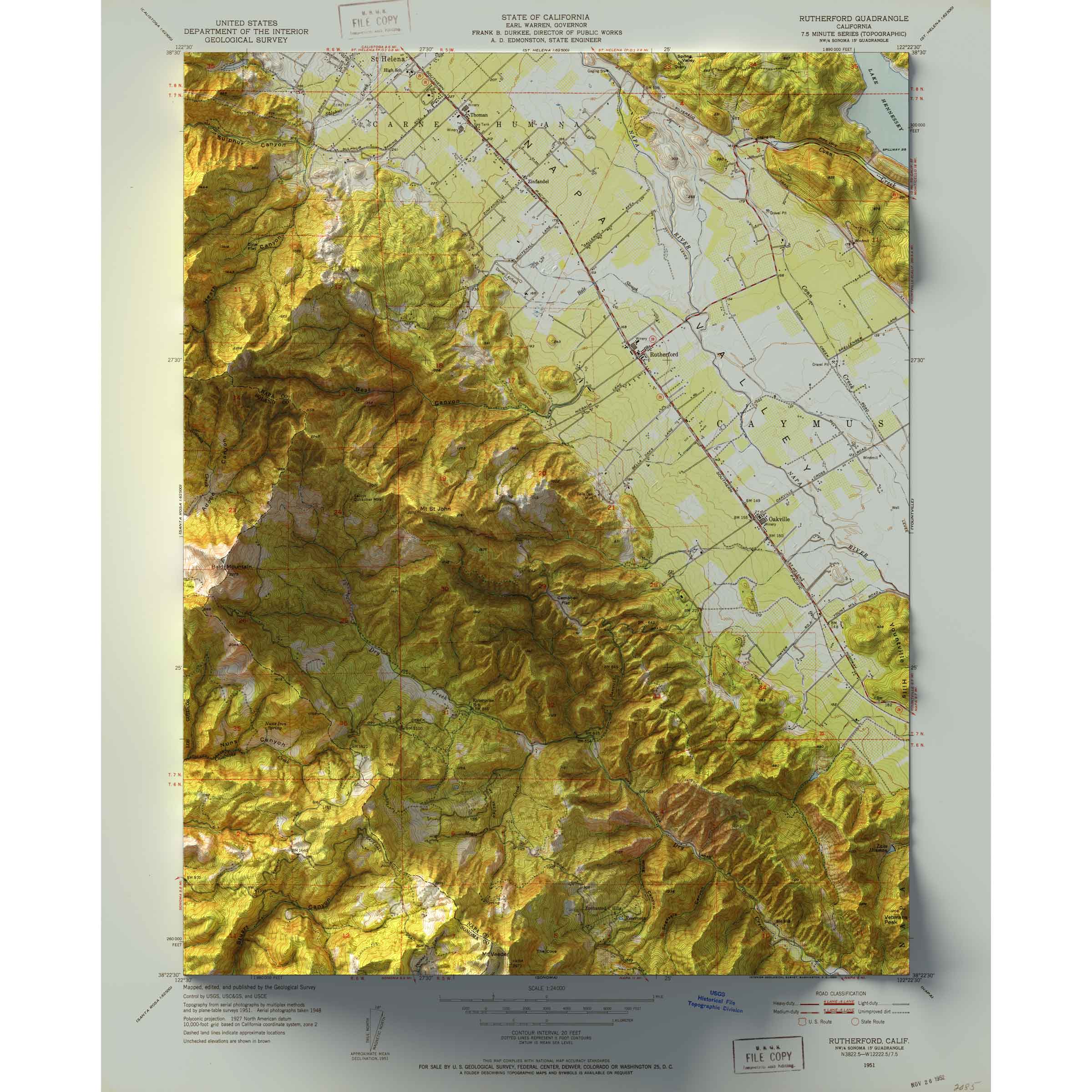 Rutherford, Napa Valley, California Map
