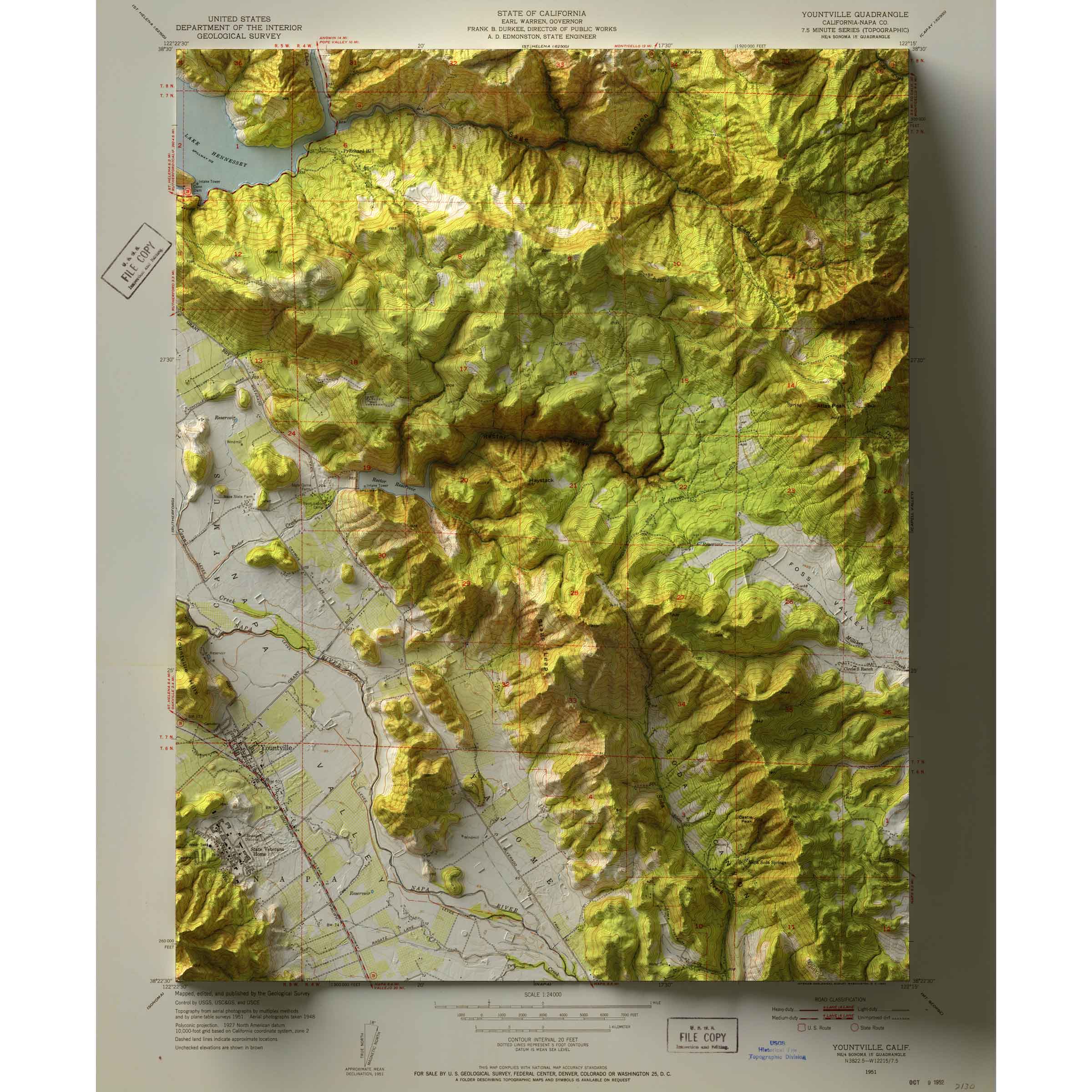 Yountville, Napa Valley, California Map