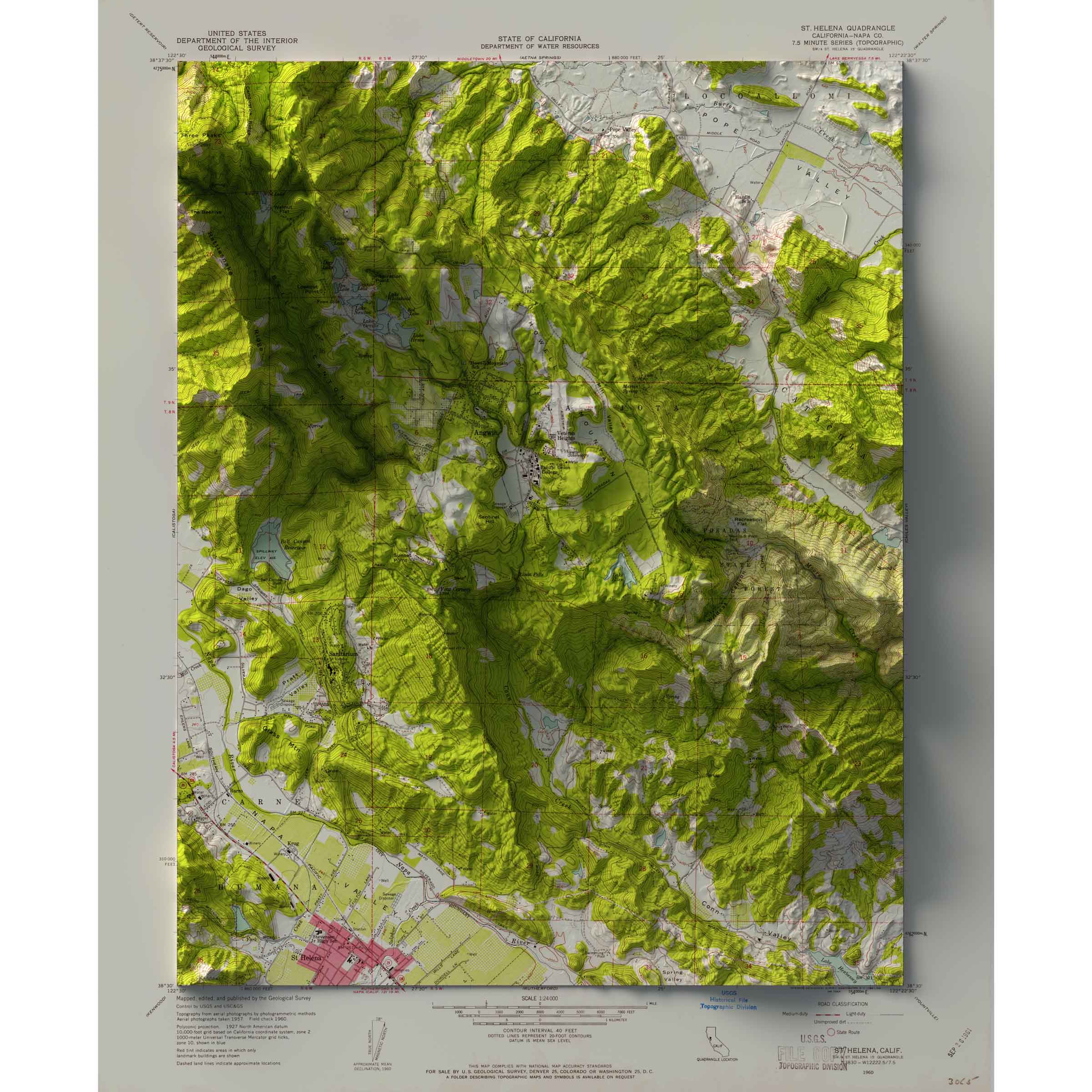 St. Helena, Napa Valley, California Map