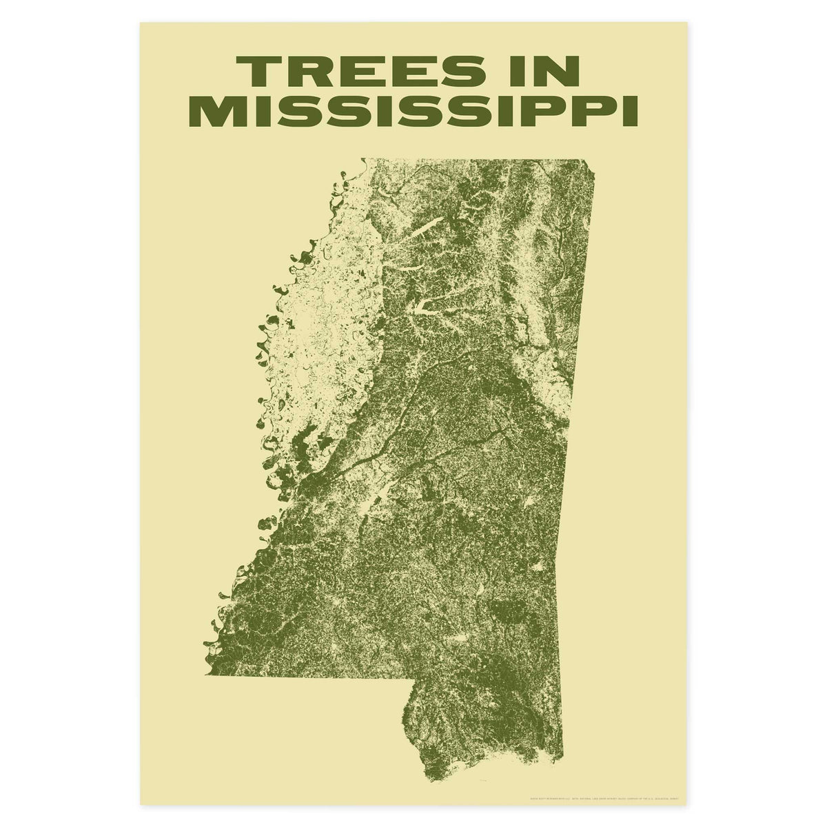 Trees in Mississippi Poster • Scott Reinhard Maps