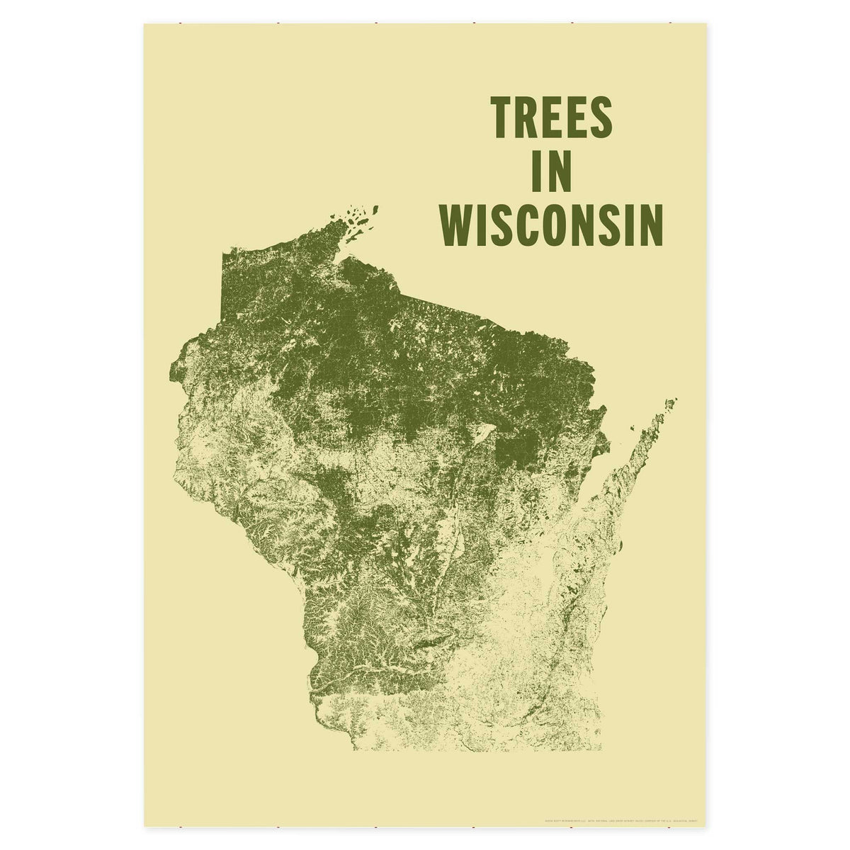 Trees in Wisconsin Poster • Scott Reinhard Maps