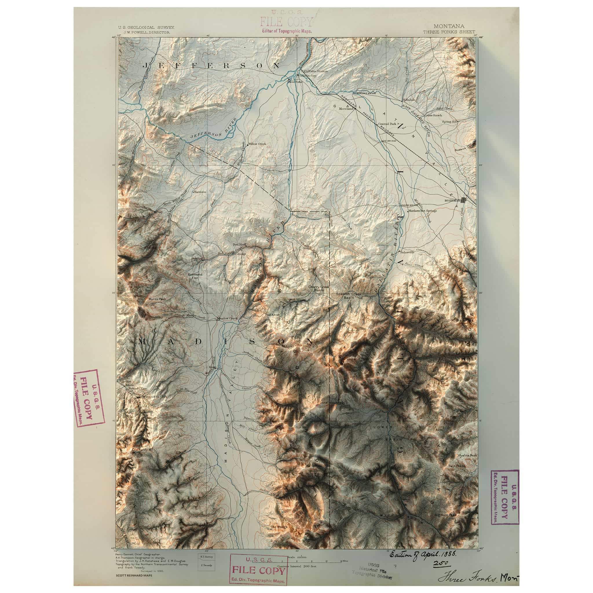 Three Forks, Montana Map