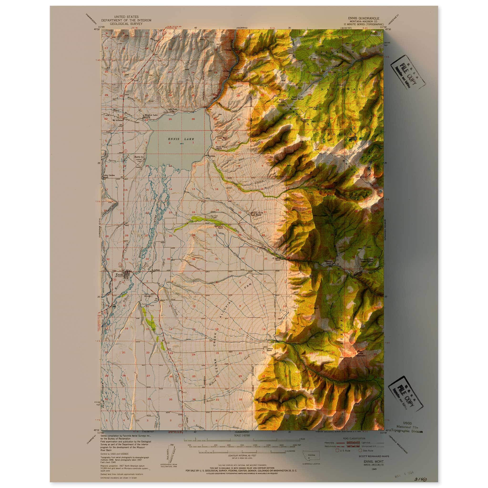 Ennis, Montana Map