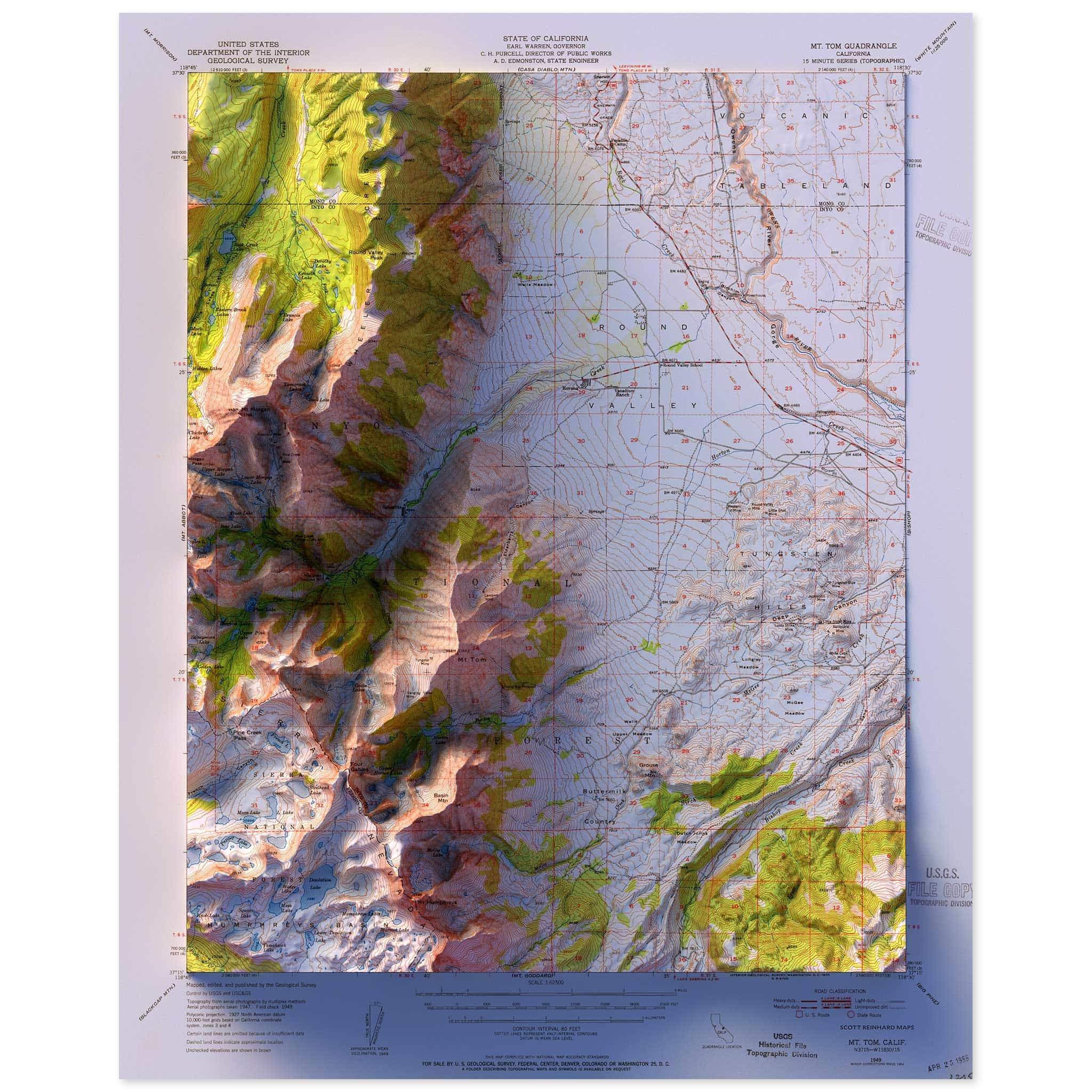 Mount Tom Map Mt. Tom, California Map • Scott Reinhard Maps