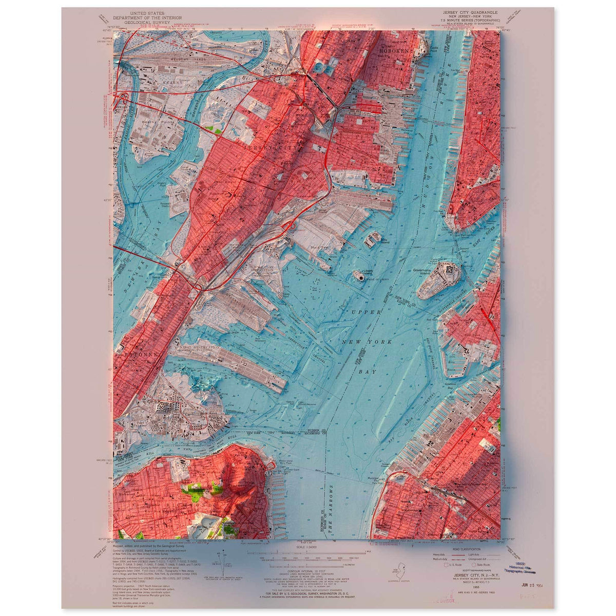 New York Harbor New York Map Scott Reinhard Maps   1955 Jersey City 1200x1200 