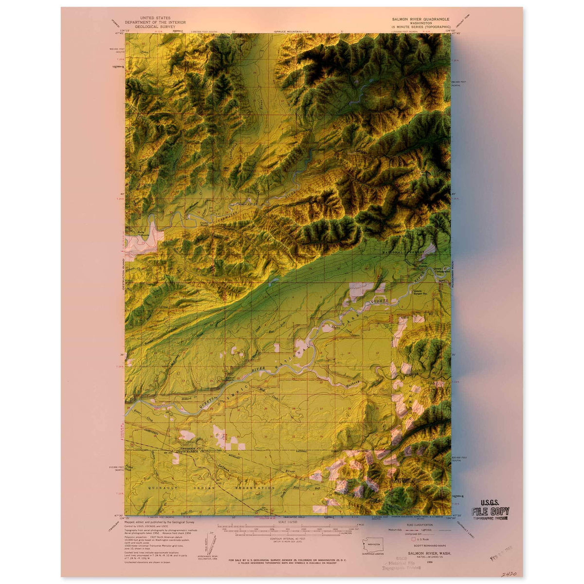 Salmon River Washington Map Scott Reinhard Maps   1956 Salmon River 1200x1200 