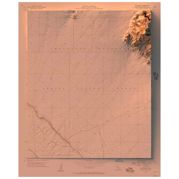 Iris Wash, California Map