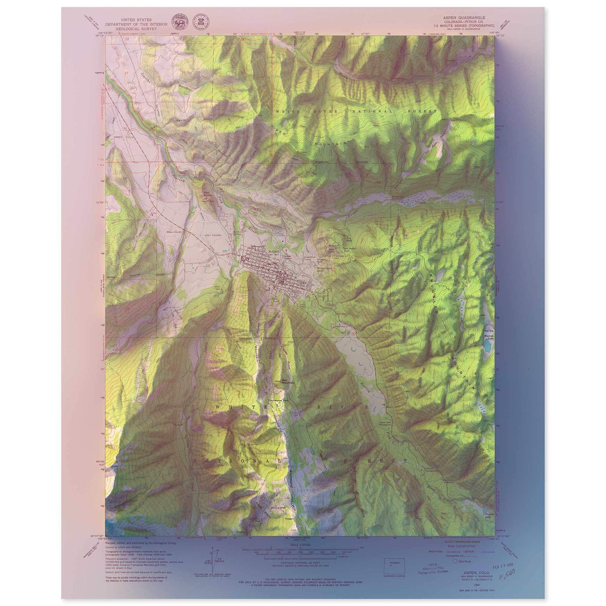 Aspen, Colorado Map • Scott Reinhard Maps