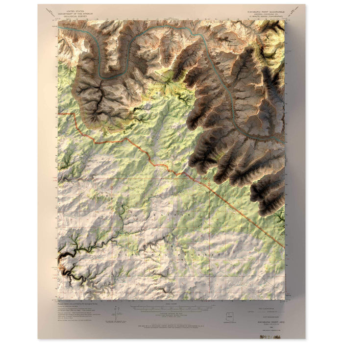 Havasupai Point, Grand Canyon Map