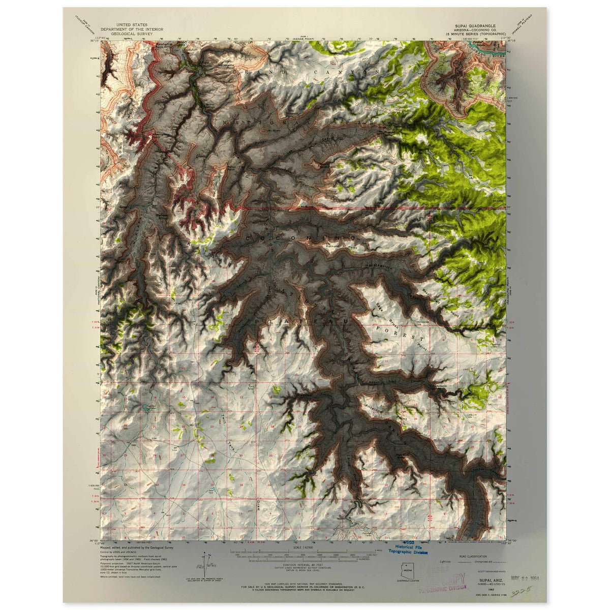 Supai, Grand Canyon Map • Scott Reinhard Maps