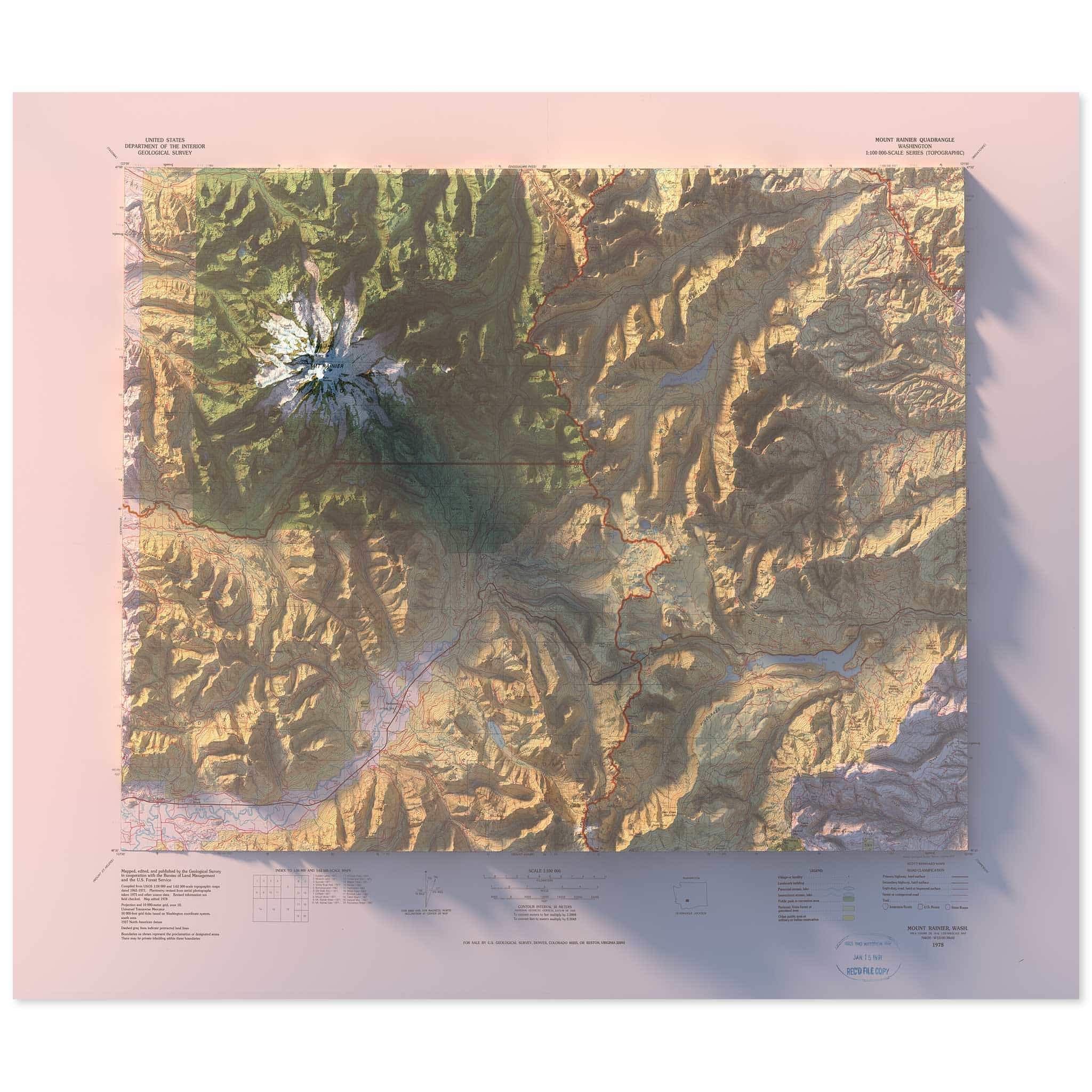 Mt. Rainier, Washington Map • Scott Reinhard Maps